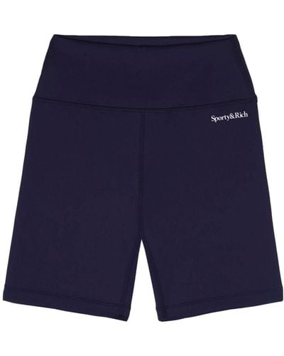 Sporty & Rich Logo-print cycling shorts - Blau