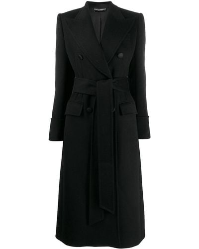 Dolce & Gabbana Mantel mit Taillengürtel - Schwarz