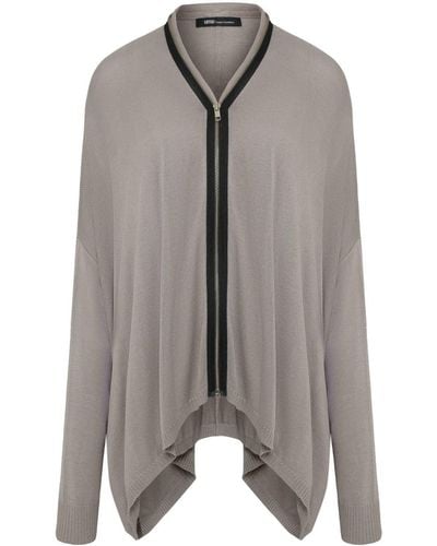 UMA | Raquel Davidowicz Contrast-trim Zipped Cardigan - Grey