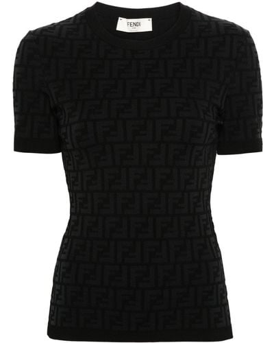Fendi モノグラム Tシャツ - ブラック