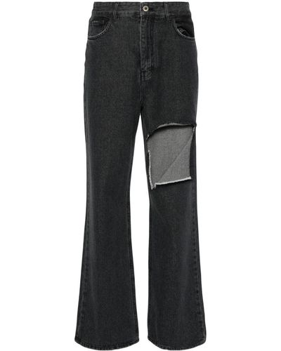 ROKH High-rise Wide-leg Jeans - Black