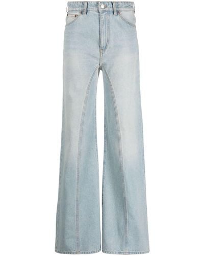 Victoria Beckham Weite High-Waist-Jeans - Blau