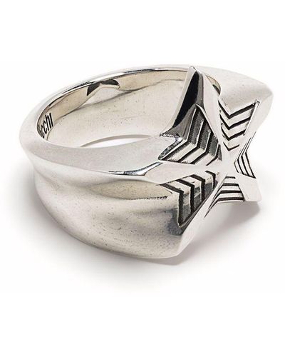 Emanuele Bicocchi Sterling Silver Star Ring - Metallic