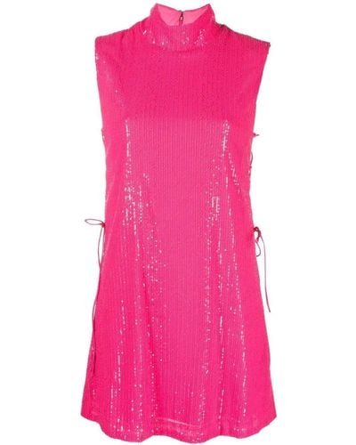 ROTATE BIRGER CHRISTENSEN Sequin Sleeveless Mini Dress - Pink
