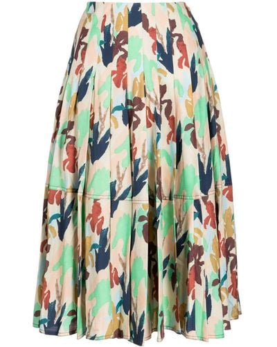 Paul Smith Floral-print Pleated Skirt - Multicolour