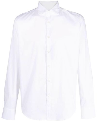 Canali Classic-collar Long-sleeved Shirt - White