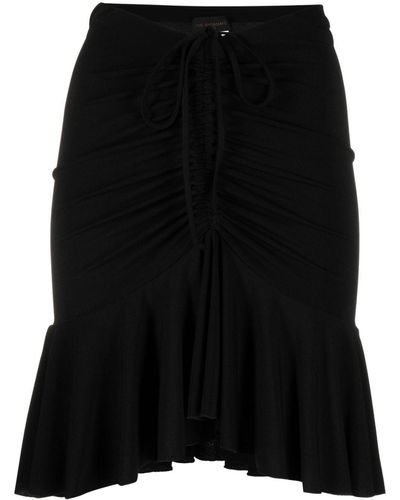 ANDAMANE Natasha Ruched Drawstring Miniskirt - Black