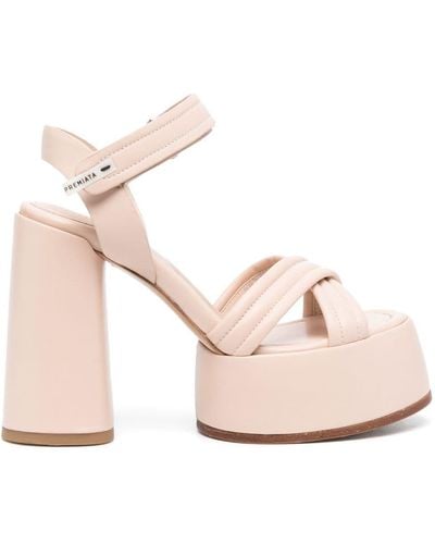 Premiata Crossover-strap Leather Platform Sandals - Pink