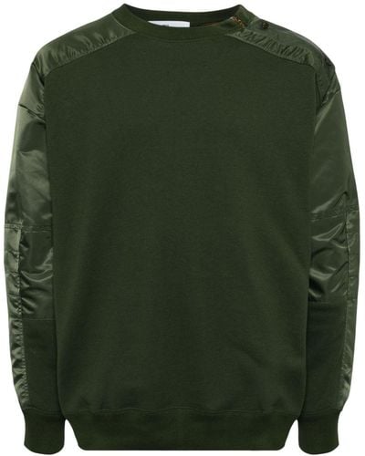 Toga Paneled Cotton Sweatshirt - Green