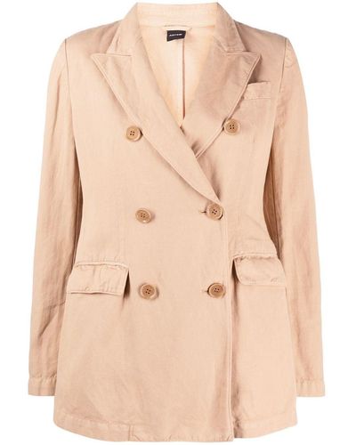 Aspesi Double-breasted Short Coat - Natural