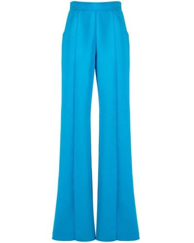 Cynthia Rowley Tonal-stitching Wide-leg Trousers - Blue