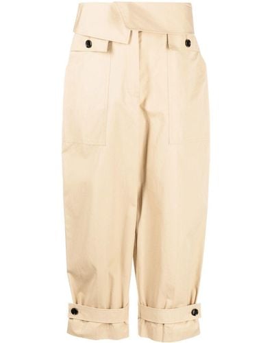 3.1 Phillip Lim High-waisted Cropped Trousers - Natural