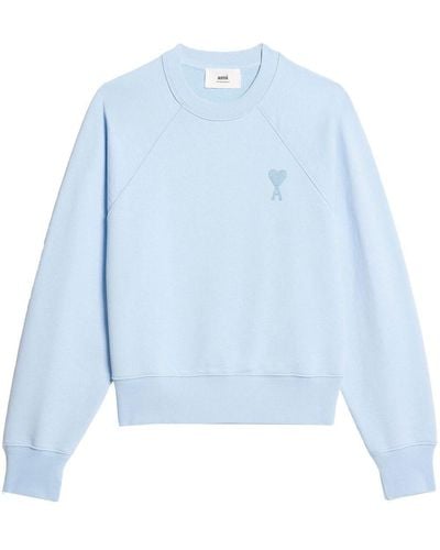 Ami Paris Sweater Met Tonaal Logo - Blauw