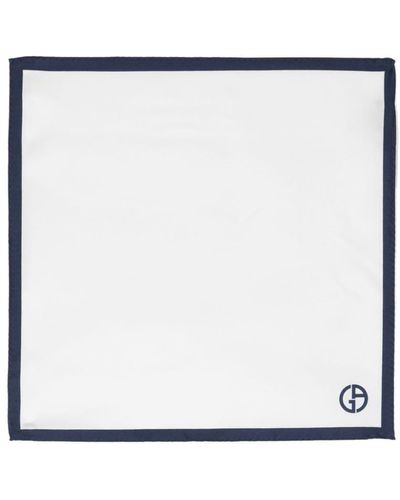 Giorgio Armani Logo-print Silk Foulard - White