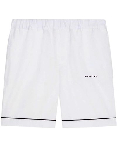 Givenchy Piped-trim Linen Shorts - White