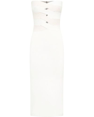 Dion Lee Strapless Knitted Midi Dress - White