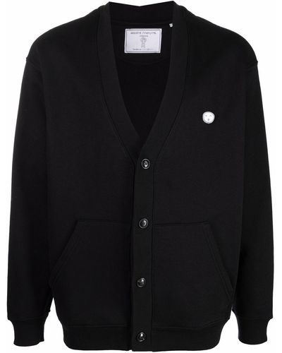 Societe Anonyme Buttoned Logo-patch Cardigan - Black