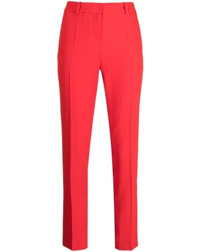 Paule Ka High-waisted Pressed-crease Trousers - Red