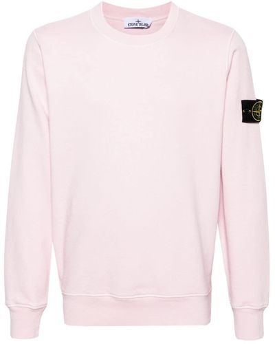 Stone Island Compass-badge Cotton Sweatshirt - Pink
