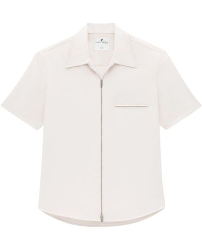 Courreges ジップアップ ツイルシャツ - ホワイト