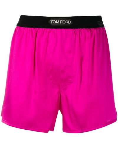 Tom Ford Boxer à bande logo - Rose