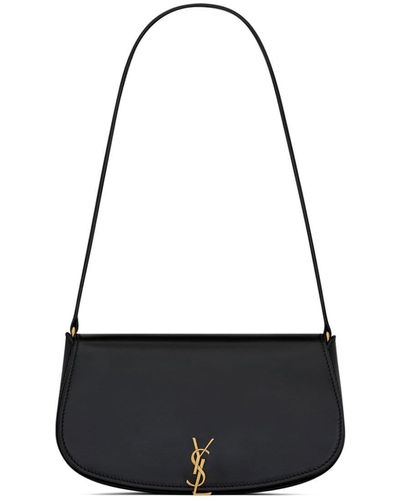 Saint Laurent Mini sac porté épaule en cuir - Noir