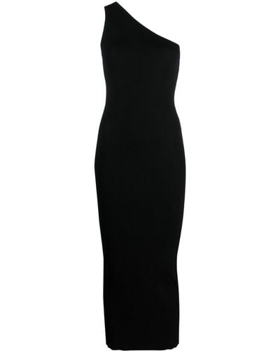 Totême One-shoulder Ribbed-knit Dress - Black