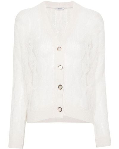 Peserico Metallic-threading Cardigan - White