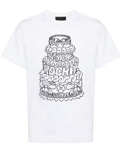 Simone Rocha T-Shirt mit Kuchen-Print - Weiß