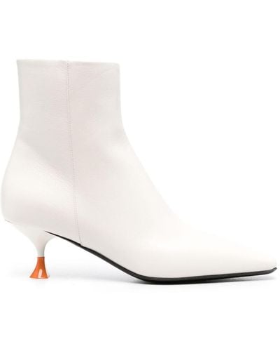 3Juin 50mm Leather Ankle Boots - White