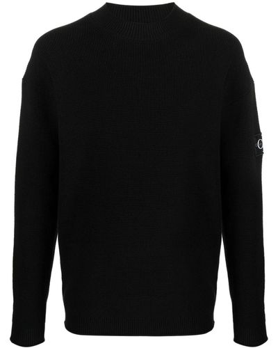 Calvin Klein Logo-patch Cotton Sweater - Black