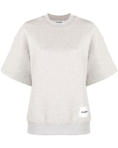 Jil Sander T-Shirt mit Logo-Patch - Weiß
