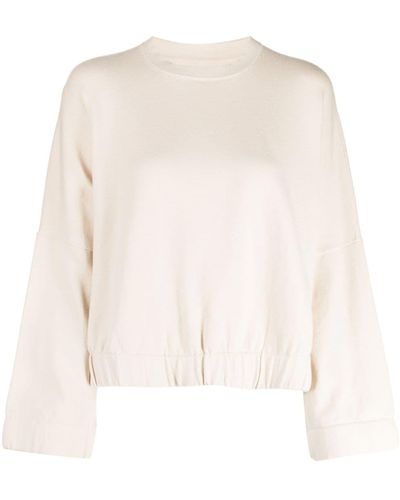 Lauren Manoogian Sweatshirt mit elastischem Bund - Weiß