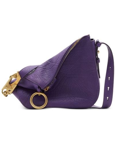 Burberry Petit sac porté épaule Knight en cuir - Violet