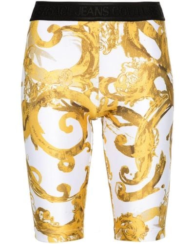 Versace Short de cycliste Watercolour Couture - Métallisé