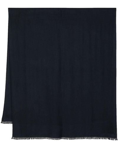 N.Peal Cashmere Fine-knit Cashmere Scarf - Blue