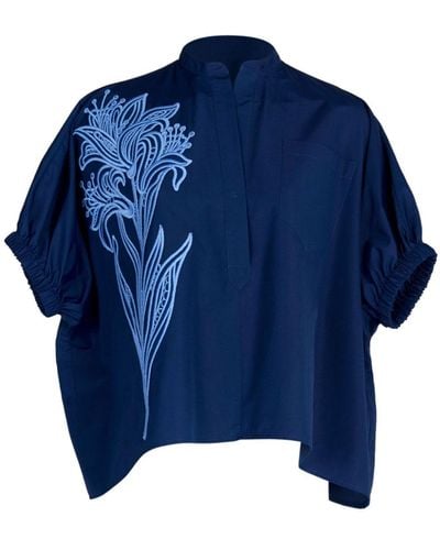 Silvia Tcherassi Susanne Floral-embroidery Blouse - Blue
