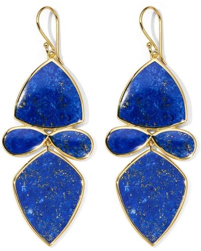 Ippolita 18kt Yellow Gold Polished Rock Candy Lapis Lazuli Earrings - Blue