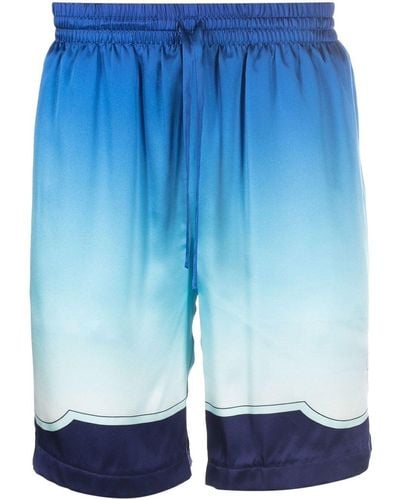 Casablancabrand Shorts aus Seide mit Farbverlauf - Blau
