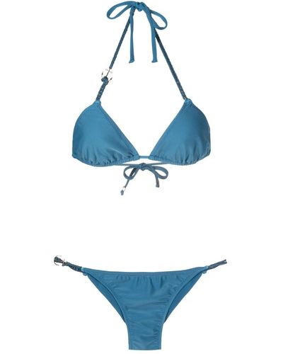 Amir Slama Anchor-hardware Triangle Bikini - Blue