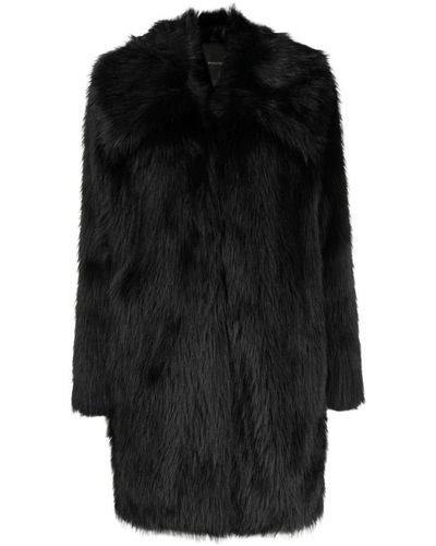 Pinko Oversized-Mantel aus Faux Fur - Schwarz