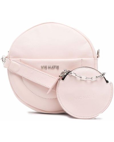 Vic Matié Logo-plaque Zip-up Shoulder Bag - Pink