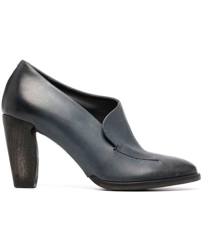 Roberto Del Carlo Slip-on Heeled Leather Court Shoes - Blue