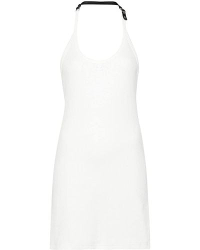Courreges Ribbed Jersey Mini Dress - White