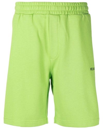 Helmut Lang Pantalones cortos de chándal con logo estampado - Verde