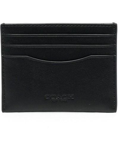 COACH Logo-stamp Leather Cardholder - Black