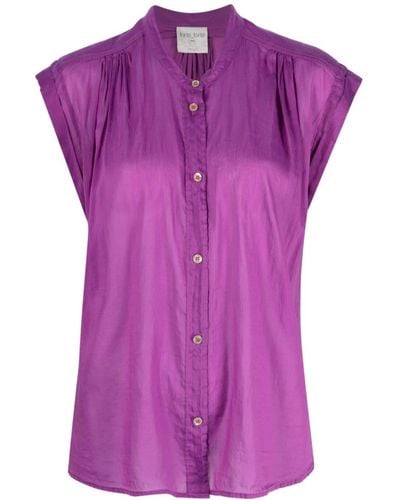 Forte Forte Short-sleeve Sheer Shirt - Purple