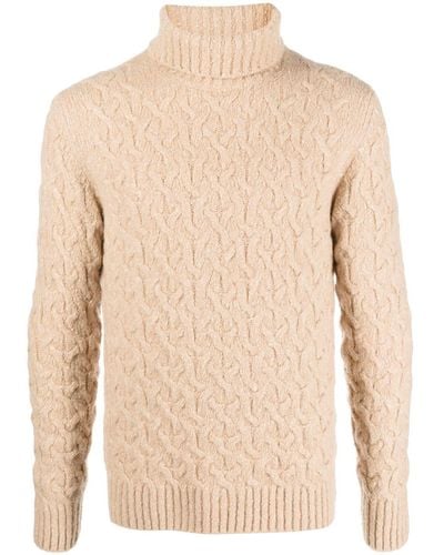 Cruciani Roll-neck Knit Sweater - Natural