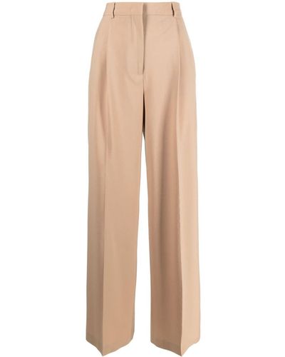 MSGM High-waisted Wide-leg Trousers - Natural