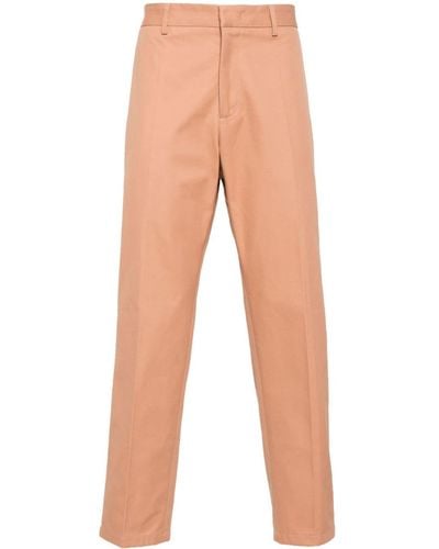 Jil Sander Pressed-crease Cotton Trousers - Natural